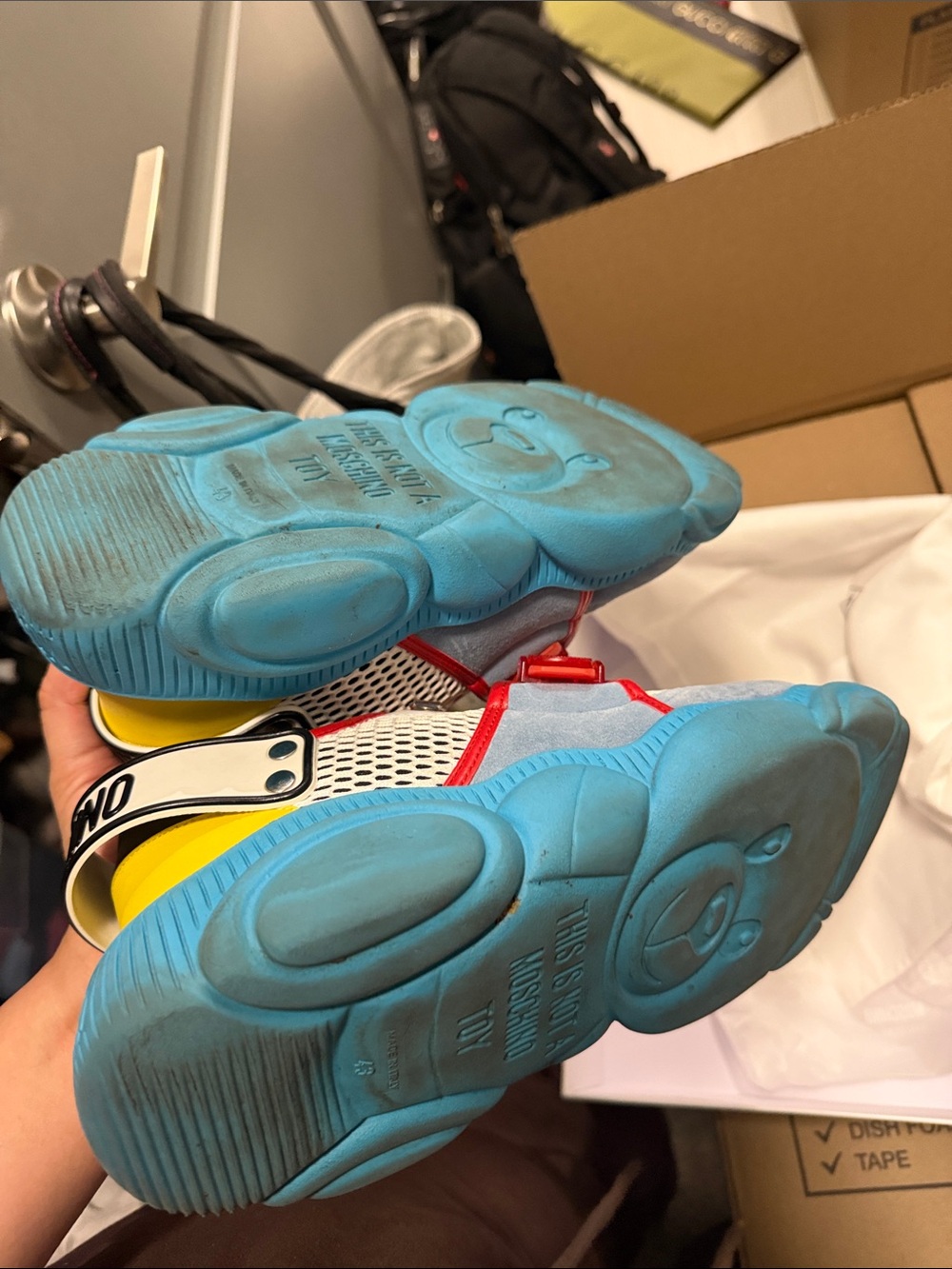 Moschino Multicolor Chunky Sneakers - Yellow, Blue, Red - Picture 10 of 10